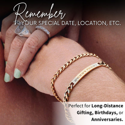 18K Gold-Plated Personalized Matching Couple Cuff Bracelets – Set of 2