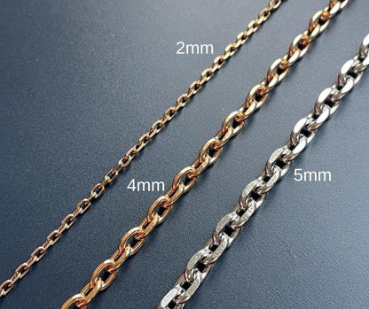 Stainless Steel Silver Curb Chain Necklace