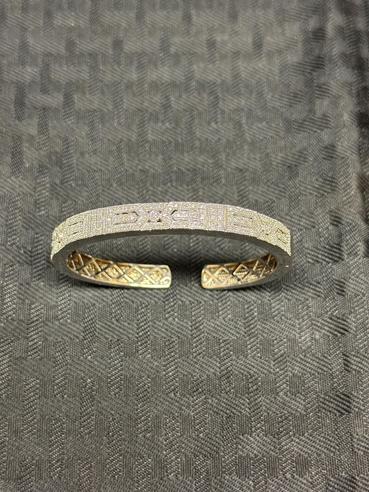 Vintage Judith Jack Diamond Filigree Cuff Bracelet– 925 Sterling Silver