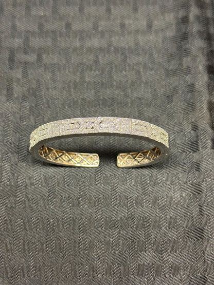 Vintage Judith Jack Diamond Filigree Cuff Bracelet– 925 Sterling Silver