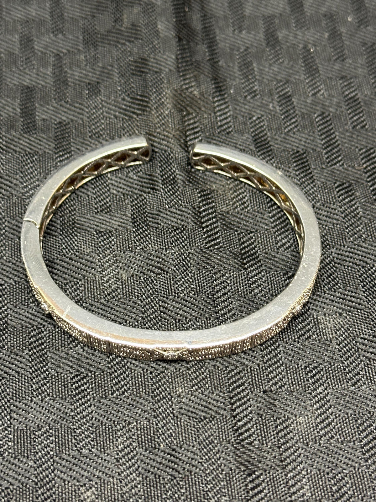 Vintage Judith Jack Diamond Filigree Cuff Bracelet– 925 Sterling Silver