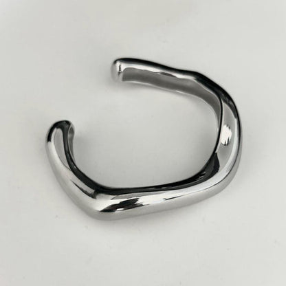 Chunky Silver Cuff Bracelet– Stainless Steel Y2K Grunge Style