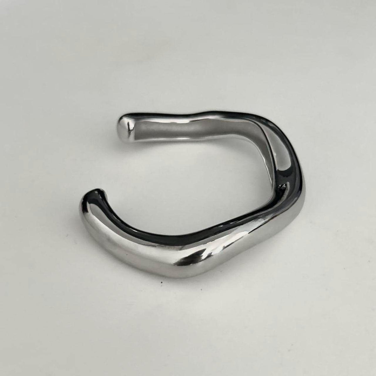 Chunky Silver Cuff Bracelet– Stainless Steel Y2K Grunge Style