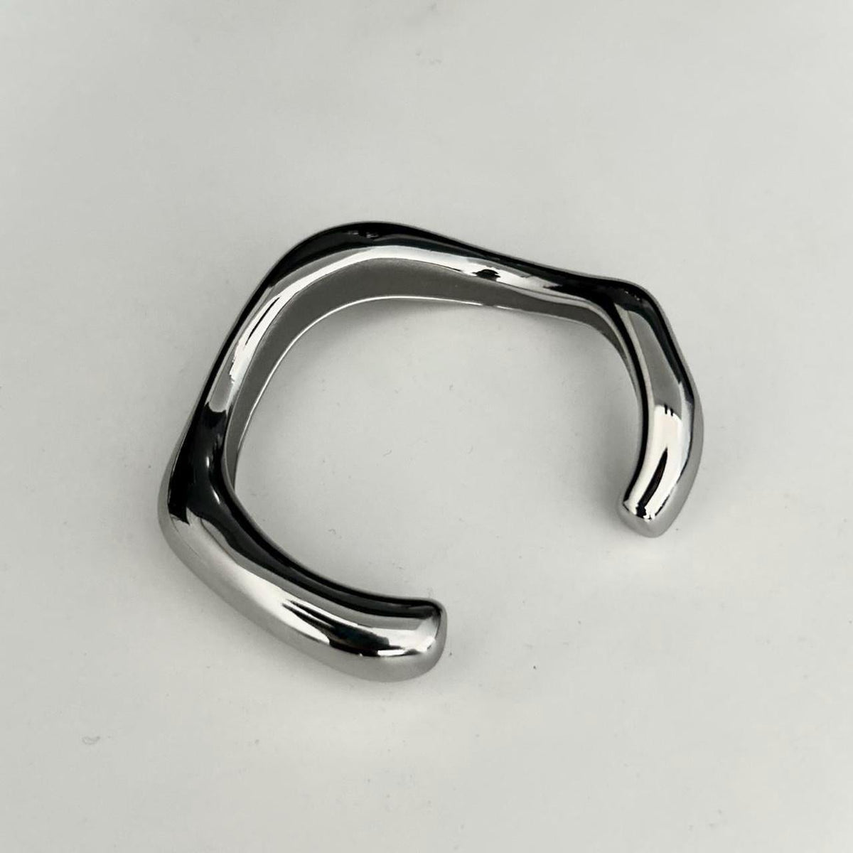 Chunky Silver Cuff Bracelet– Stainless Steel Y2K Grunge Style