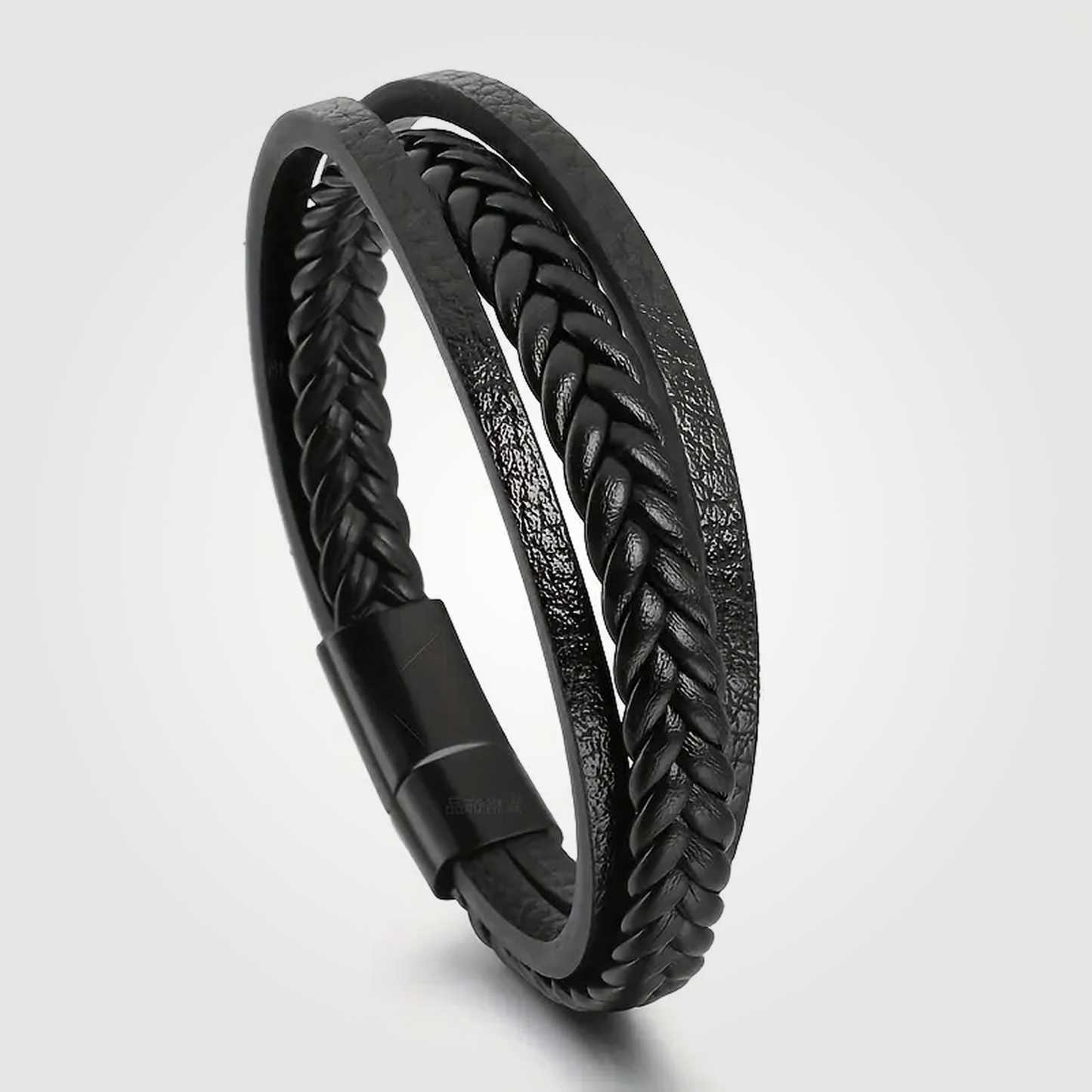 Titan Leather Braid Bracelet