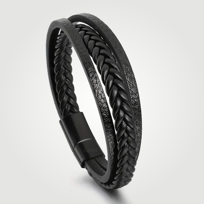 Titan Leather Braid Bracelet