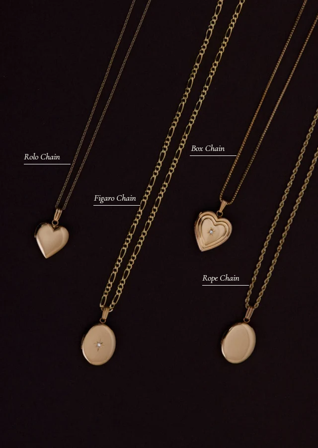 Ribbed Maison Heart Locket Necklace Diamond