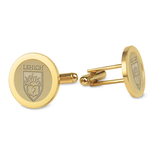 Gold Lehigh Mountain Hawks Cufflinks