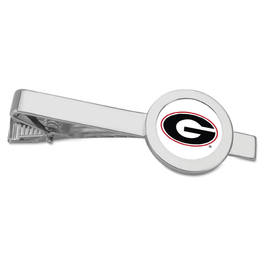 Silver Georgia Bulldogs Team Logo Tie Bar