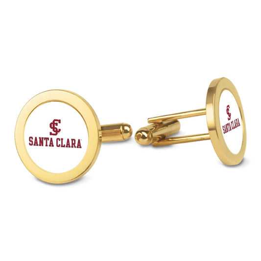 Gold Santa Clara Broncos Logo Cufflinks