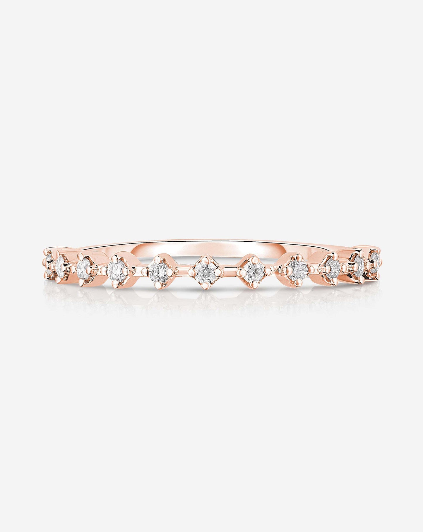Diamond Station Stackable Ring