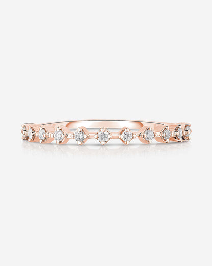 Diamond Station Stackable Ring