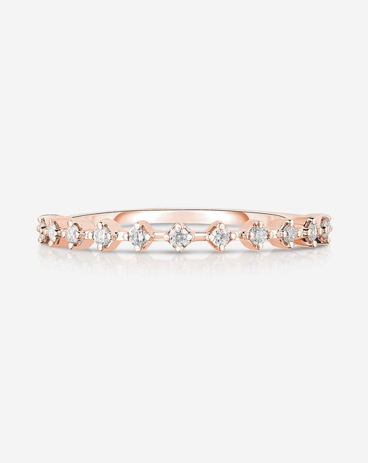 Diamond Station Stackable Ring