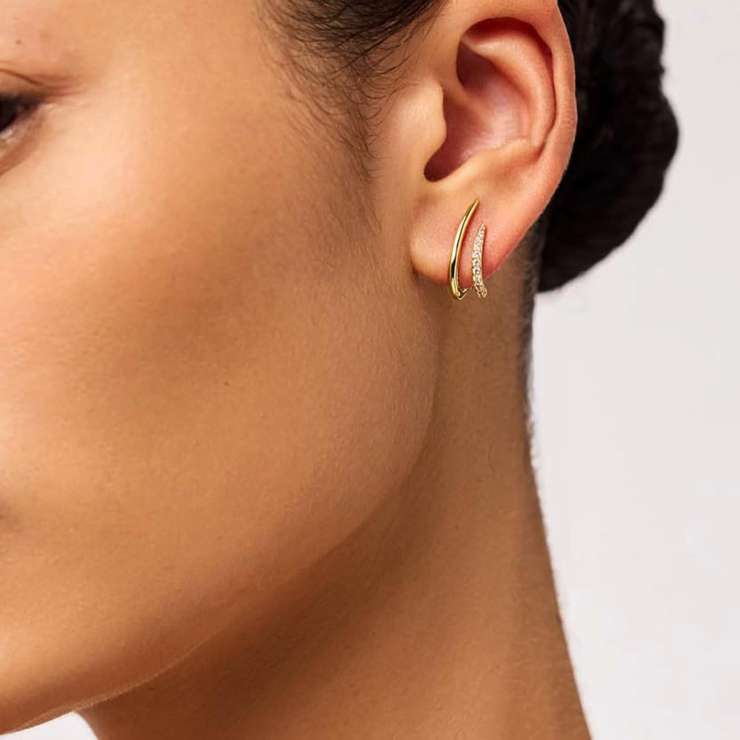 Gold Earrings for Women Trendy 14K Gold Stud Earrings Dainty Minimalist Simple H