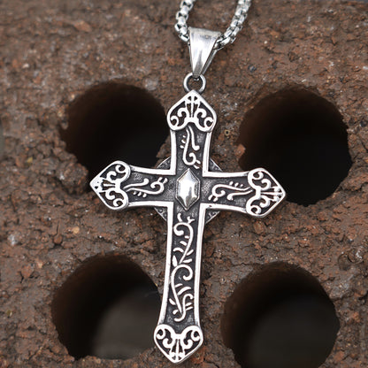 MENDEL Mens Catholic Virgin Mary Our Lady of Guadelupe Cross Pendant Necklace