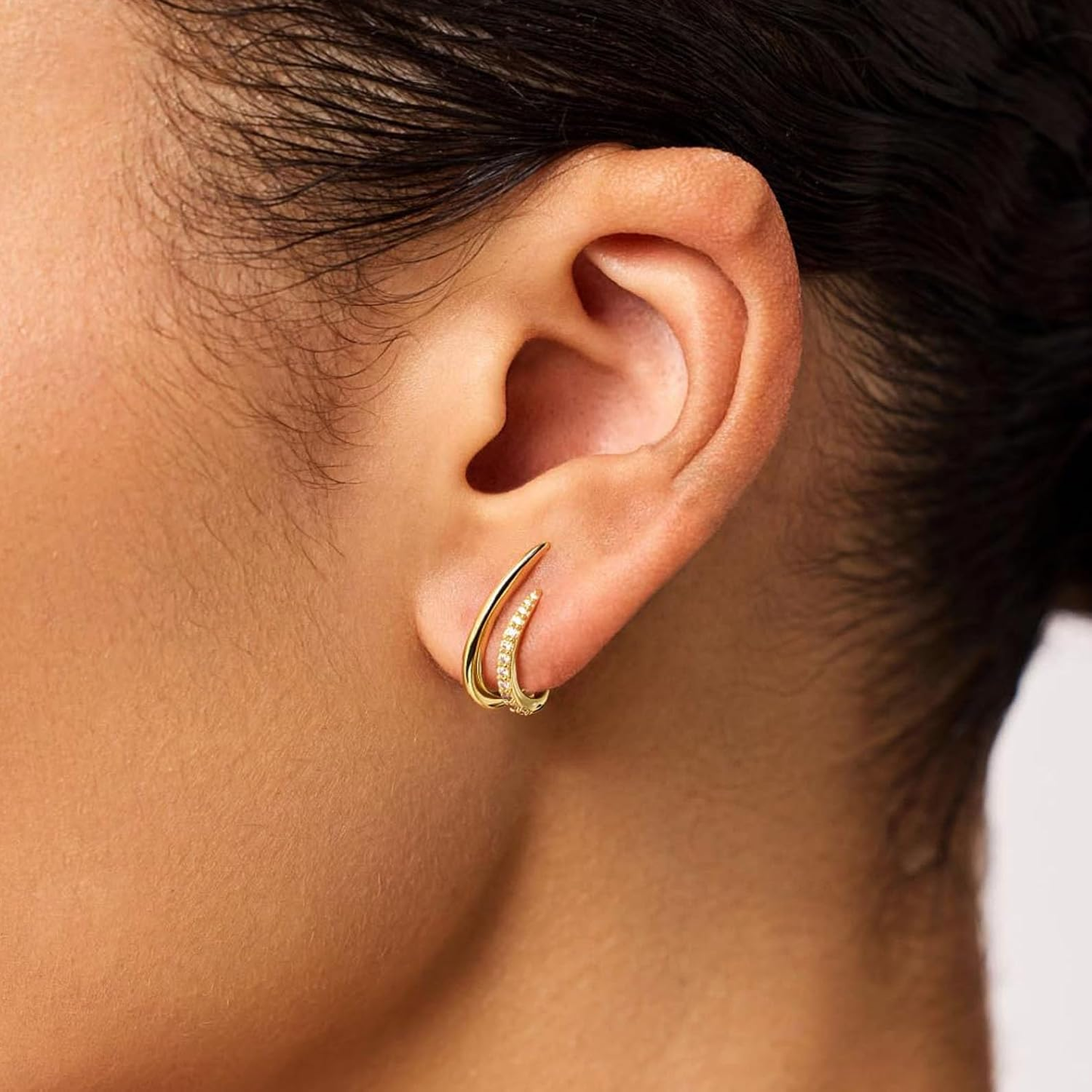 Gold Earrings for Women Trendy 14K Gold Stud Earrings Dainty Minimalist Simple H