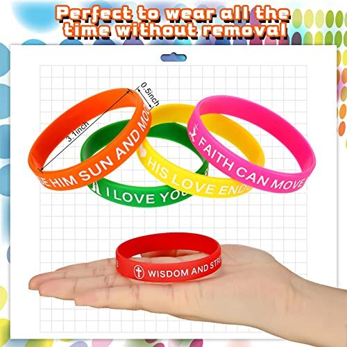 60 Pcs Religious Silicone Rubber Wristbands Christian Verse Bracelets