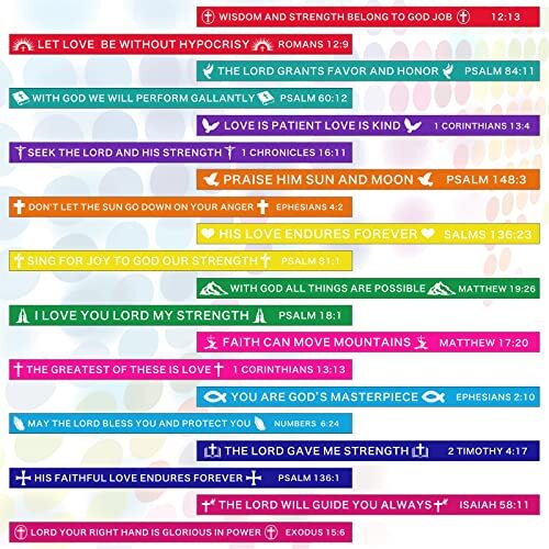 60 Pcs Religious Silicone Rubber Wristbands Christian Verse Bracelets