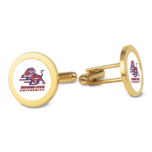 Gold Savannah State Tigers Cufflinks